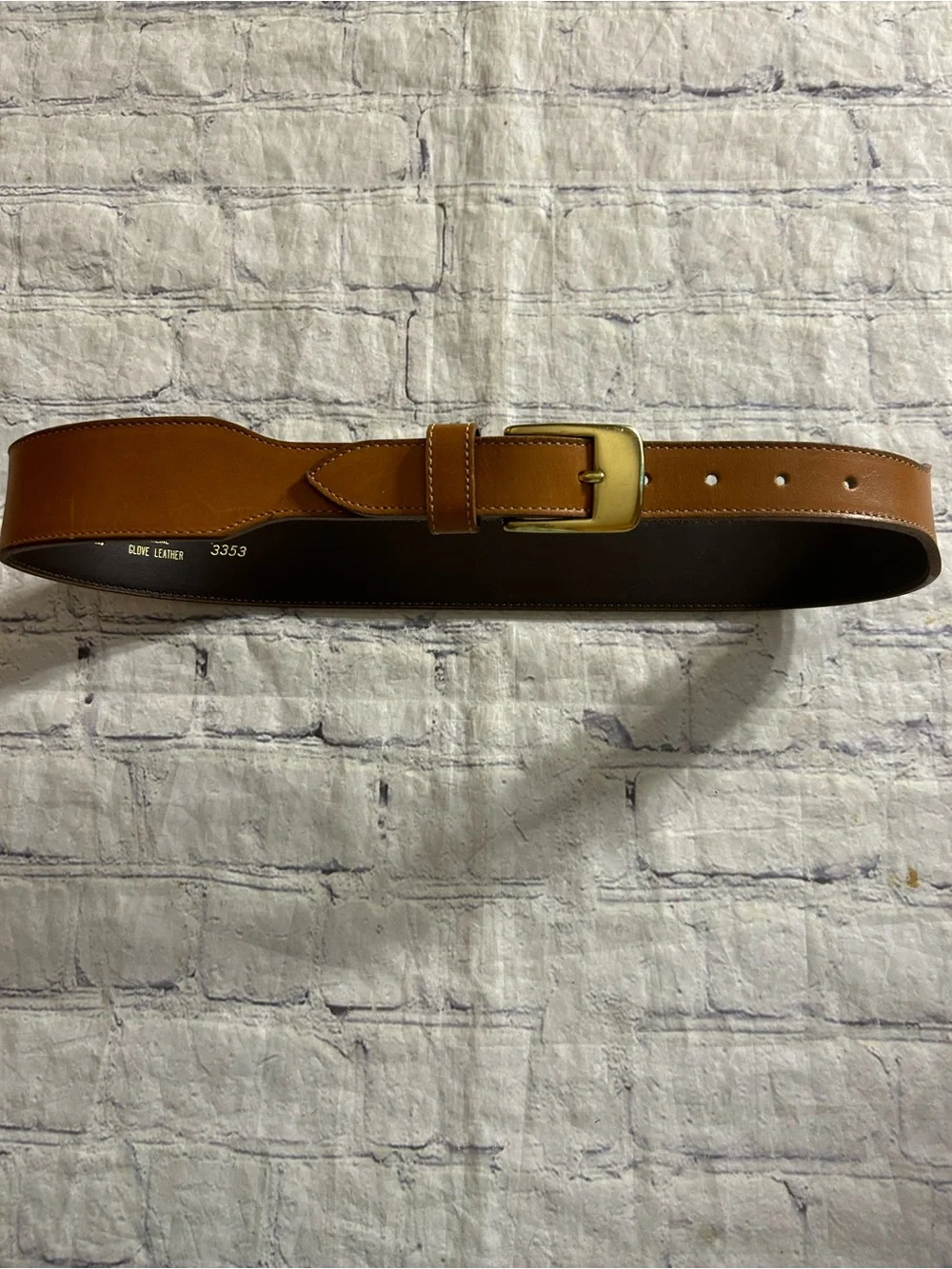 EDDIE BAUER VTG ANILINE GLOVE LEATHER CARMEL BROWN BELT SIZE VTG MEDIUM